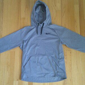 Nike Men's Gray Therma-Fit High Collar Drawstring Hoodie Large
